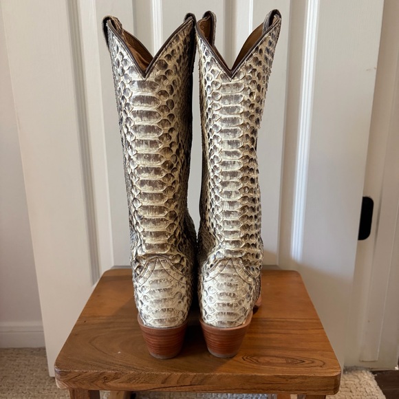 SLAY PYTHON TALL WESTERN BOOTS - SNIP TOE SIZE 7B - Picture 2 of 8